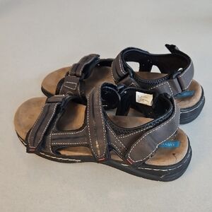St. John\'s Bay Men\'s Felix Brown Leather Fisherman Sandals w/Memory Foam Size 10 St Johns Bay Felix Brown Moisture Wicking Sandals Memory  main image 2